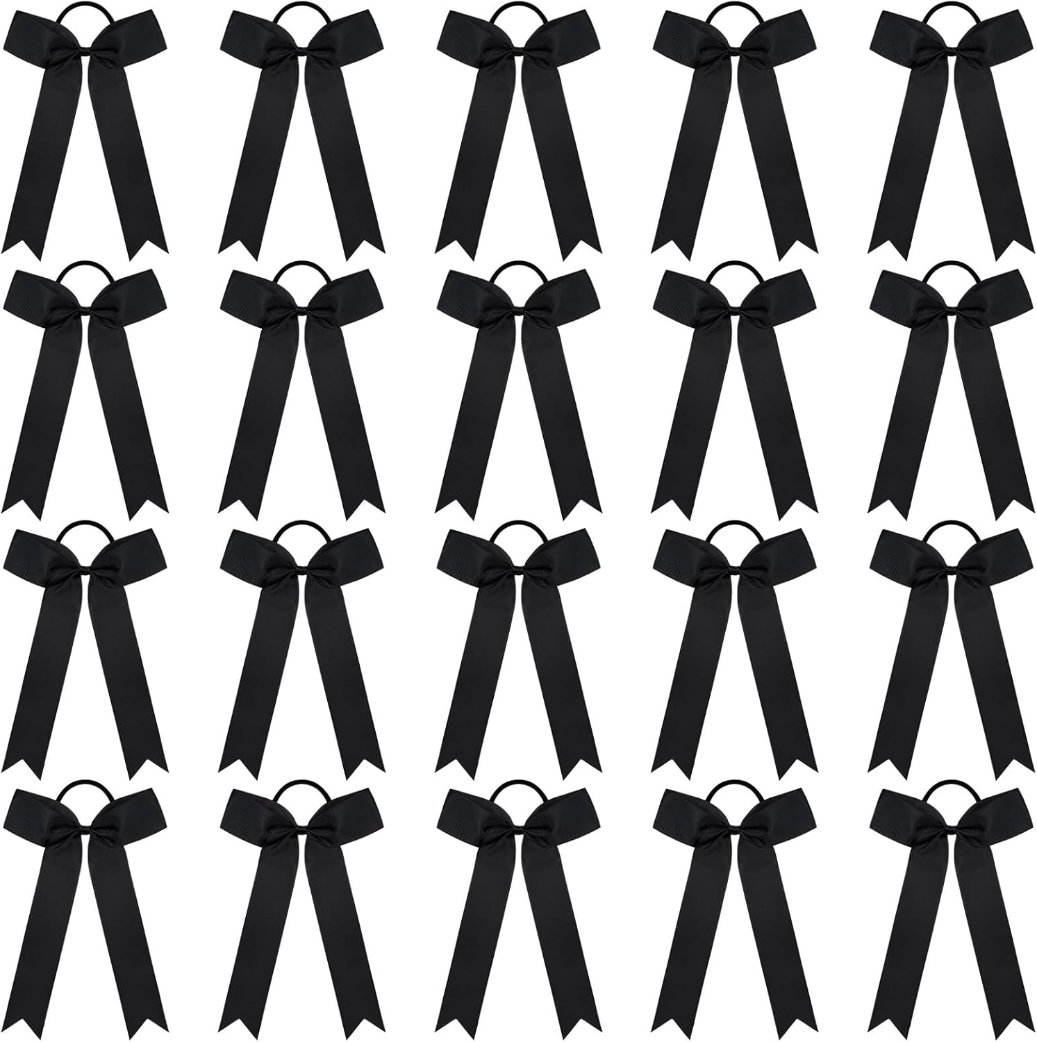 CEELGON 20 PCS College Style Cheer Bows Collegiate Long Tail Skinny Bow Elastic Hair Tie for Teens Girls Softball Competition Sports Cheerleaders (Teal)