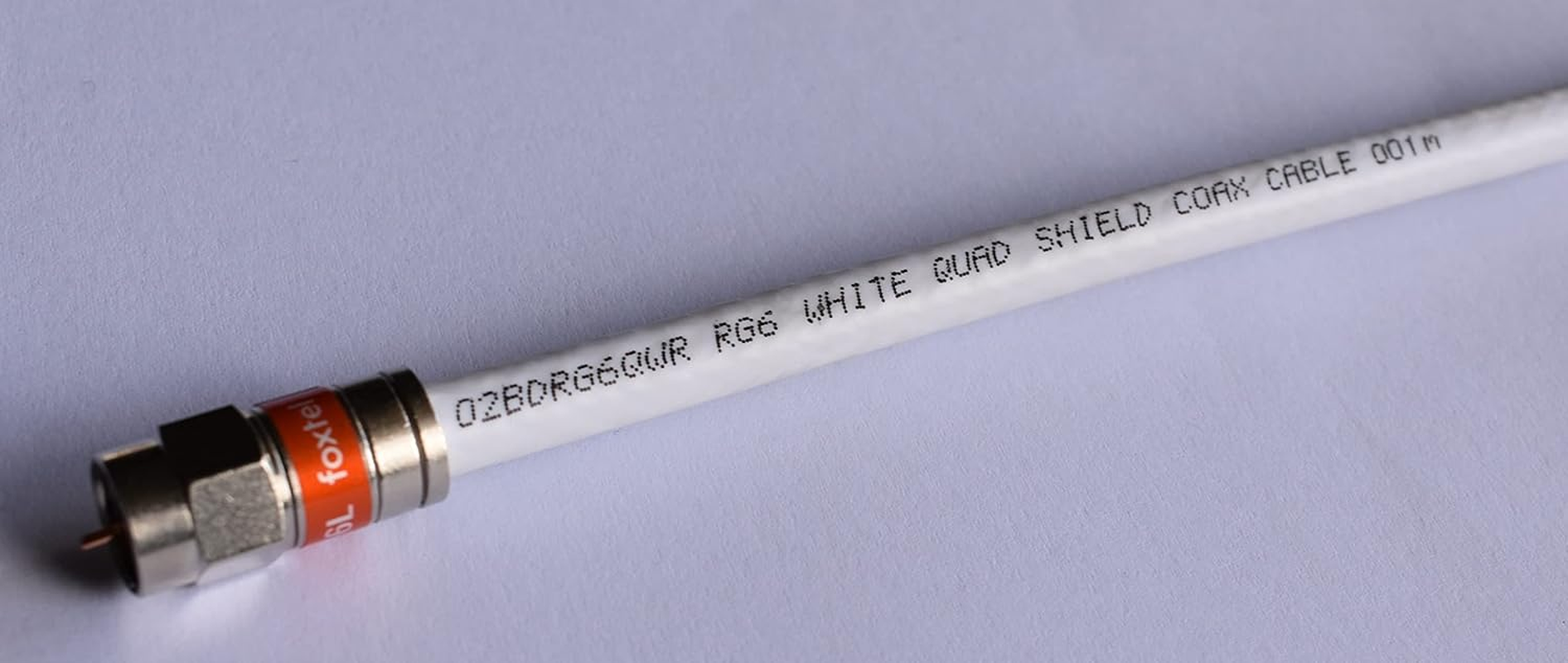 White RG6 Quad Shield Coax F-Type Male Cable | TV | Antenna | Satellite | NBN | Foxtel 0.5M-50M (4.0M) image number 4