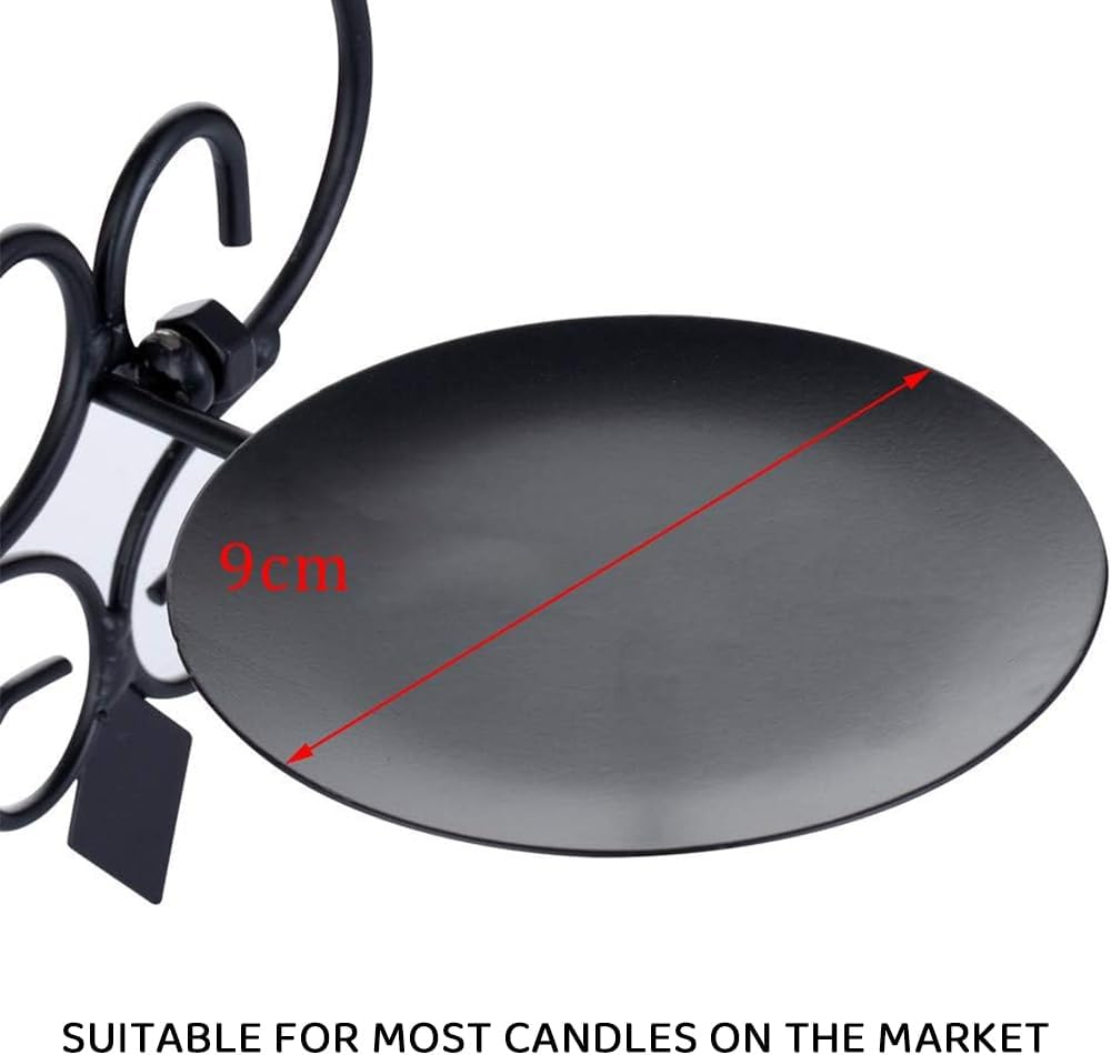 Wall Mounted Candle Sconces Set of 2 &ndash; Black Iron Wall Mounted Candle Holders for Tealight or Pillar Candles, Decorative Sconce for Living Room, Bedroom, Dining Room, Fireplace image number 4