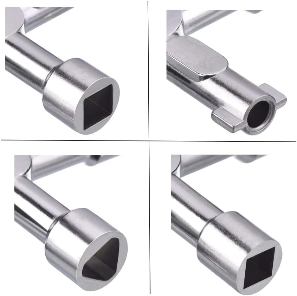 4-Way Key, 2 Pcs Multi-Functional Utilities Key, Plumbing Key Wrench, Plumber Key Opening Key Tool,For Electric Control Water Gas Meter Box Cupboard Cabinet Train image number 1