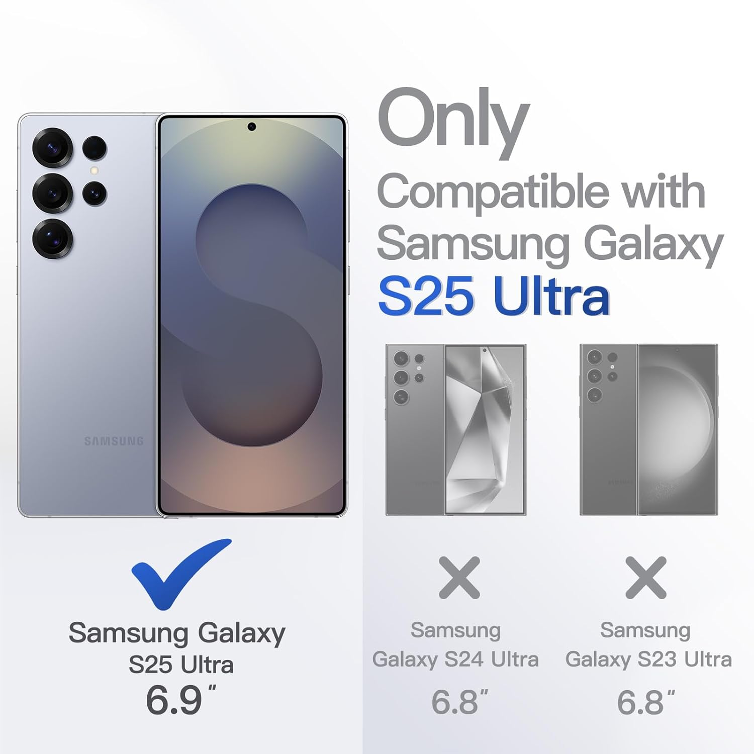 Jetech Magnetic Case for Samsung Galaxy S25 Ultra 5G, Compatible with Magsafe, Translucent Matte Back Shockproof Phone Cover (Titanium Silverblue) image number 5