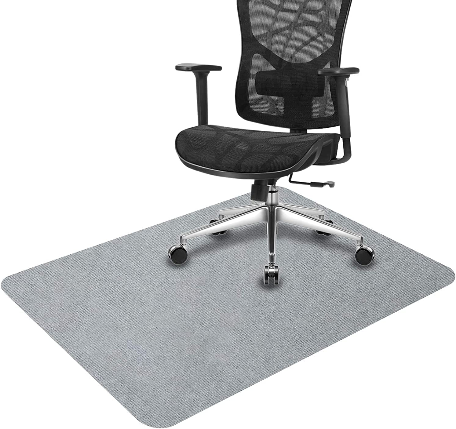 Office Chair Mat for Hardwood Floor, 55"X35" Floor Protector Mats, Non-Slip Desk Chair Mat for Rolling Chair,90*140Cm, Folded Package (Gray)