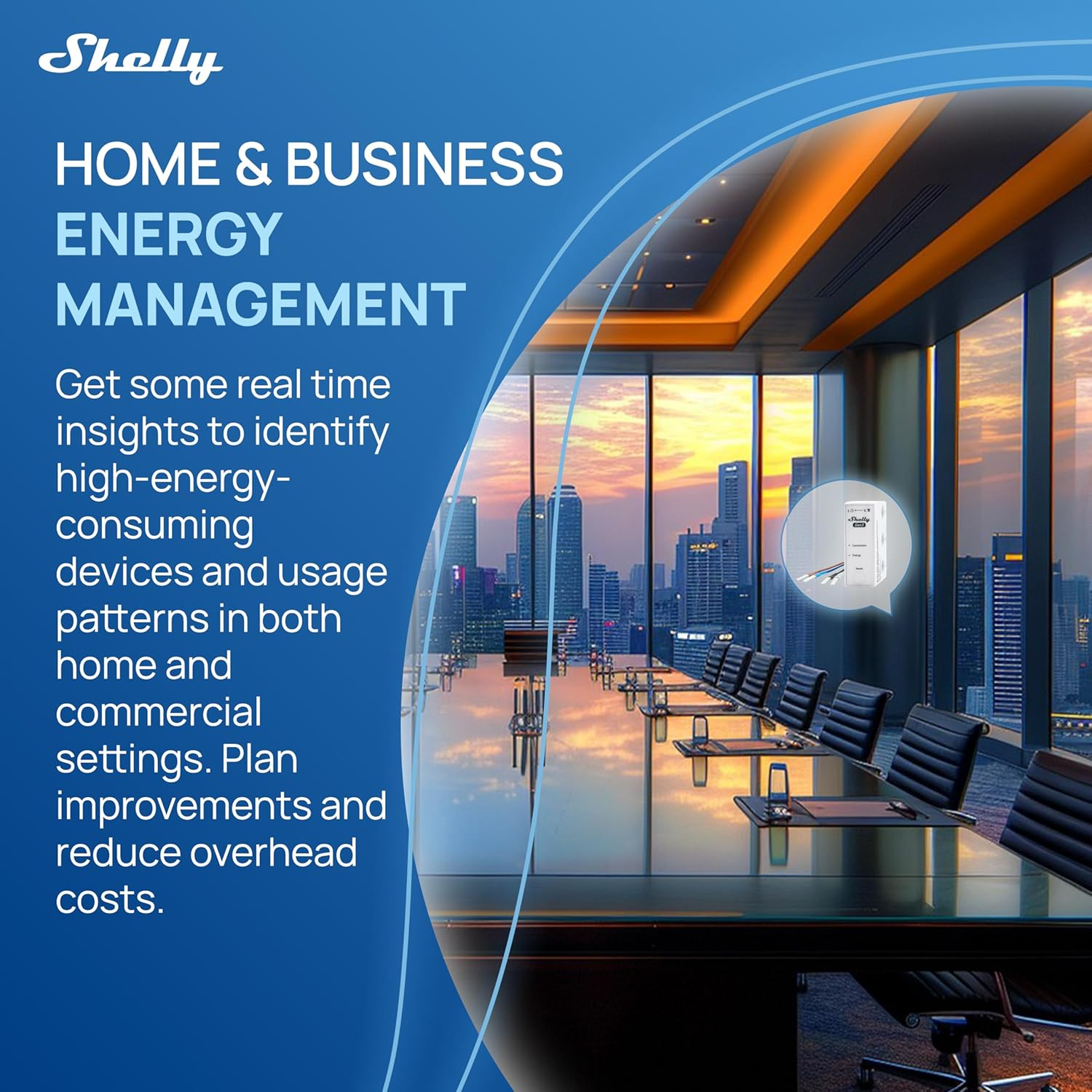 Shelly 3EM-63W Gen3, Wifi Energy Meter for Three or Single Phase Systems, Real Time Four Quadrant Measurement, No Load Threshold, Photovoltaic Compatible, No Hub Required image number 1