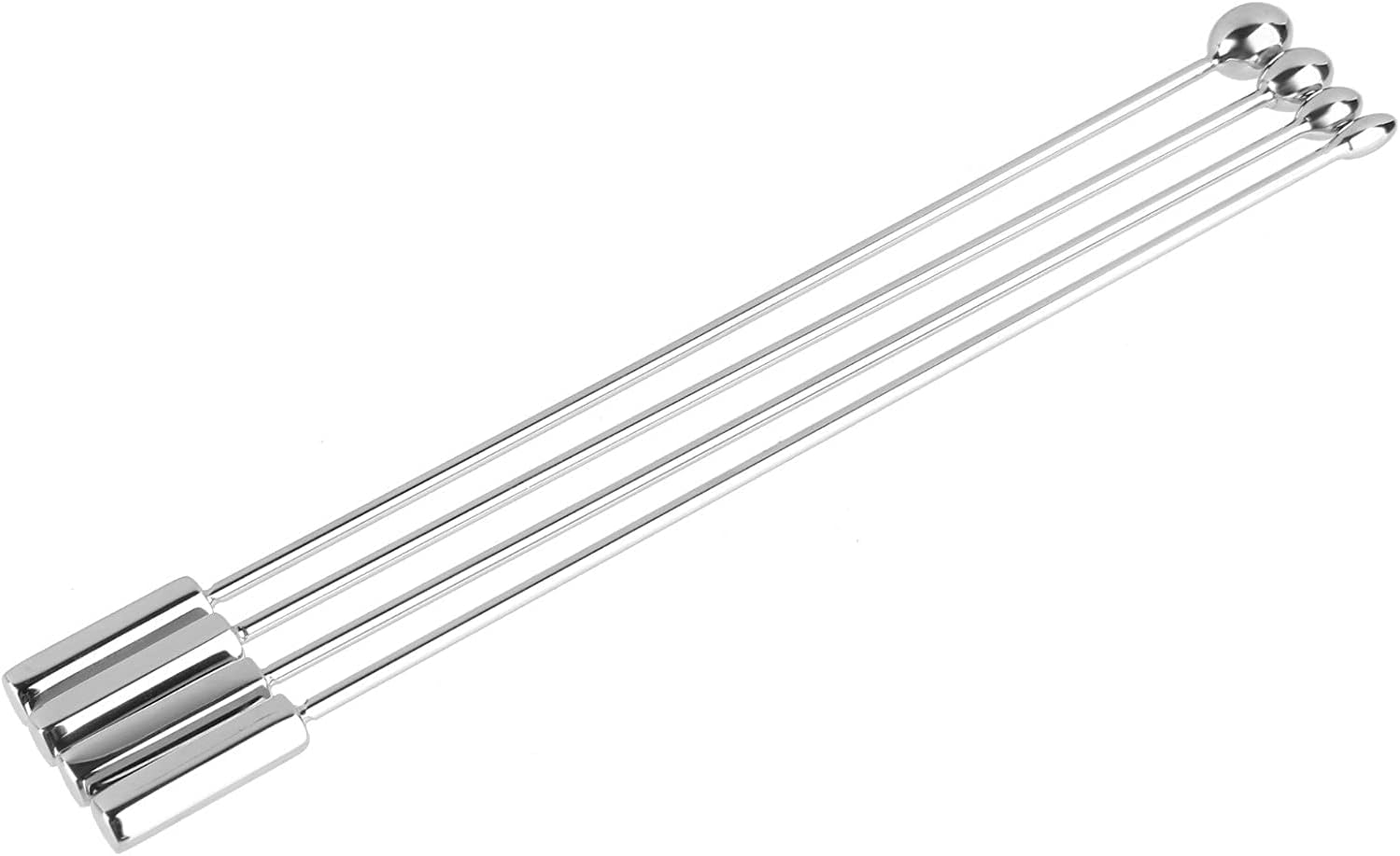 Beauty7 Metal Urethral Stimulation Stainless Steel Beaded Tip Urethral Plug Beginners Kit Urethra Masturbation Rod Metal Urethral Stimulation Rod for Men 4PCS image number 4