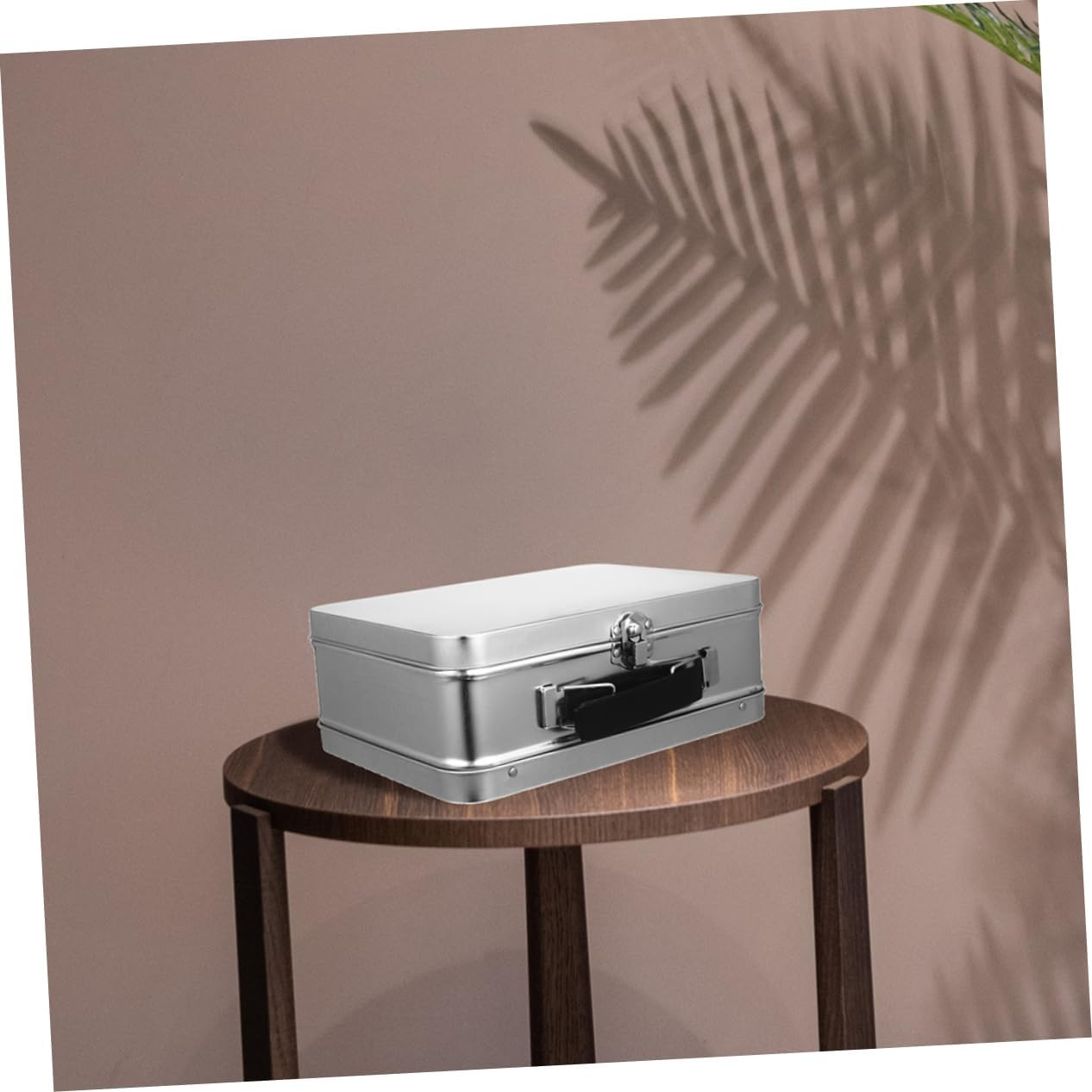 2Pcs Tinplate Storage Case Lockable Document Box Tinplate Organizer Box Container for Desktop Desk