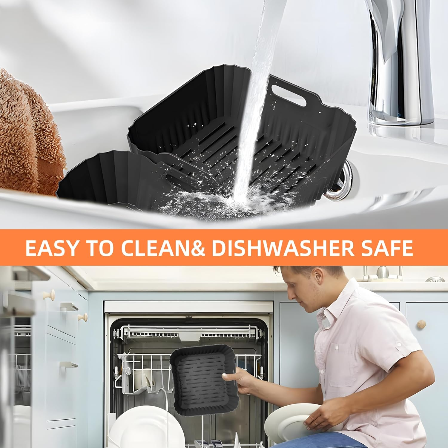 Hot Air Fryer Accessories for Philips Dual Basket Airfryer 3000 Series, Silicone Mould Airfryer Accessories, Hot Air Fryer for Phillips Airfryer 3000 Dual Basket Accessories, 6L/3L image number 3