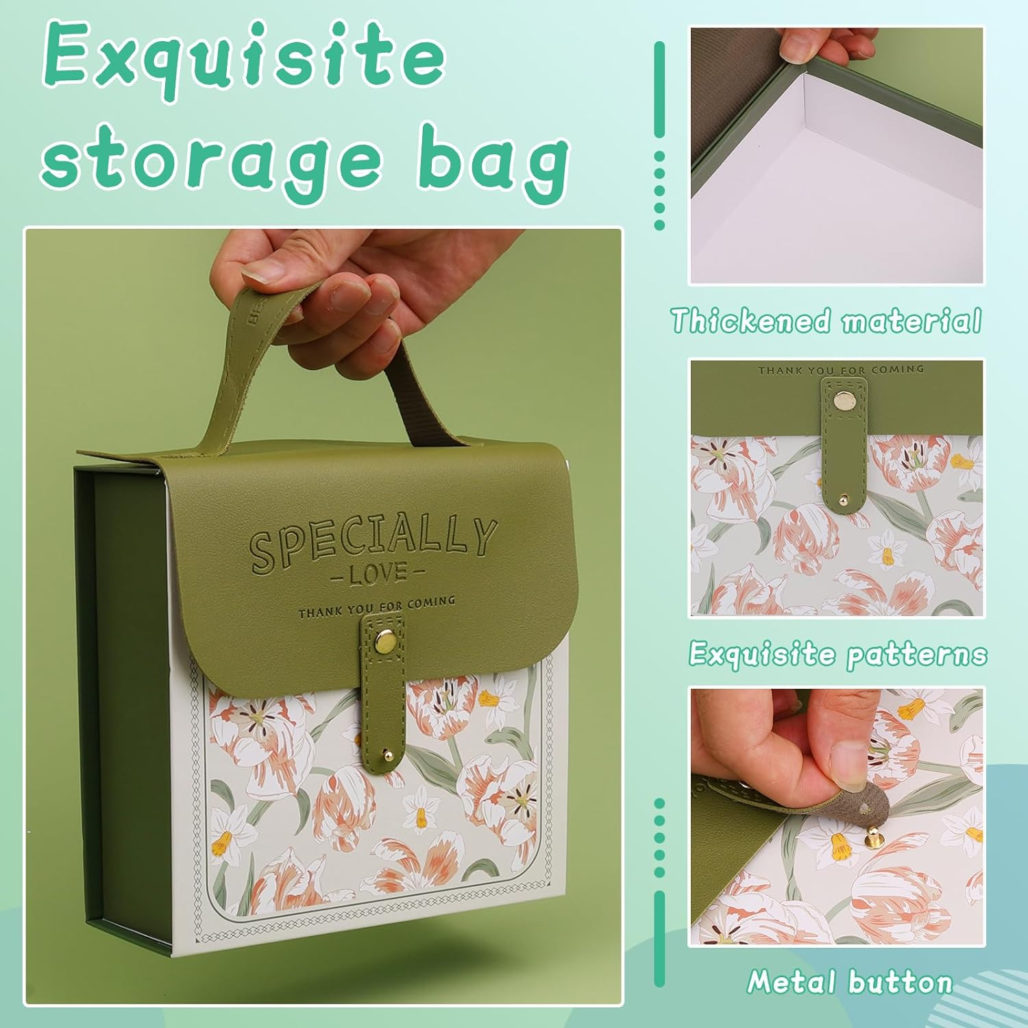 Mayboos Needle Felting Kit, Wool Roving 20 Colors Set, Wool Felting Kit Felt Molds with Portable Storage Box for DIY Craft Home Decoration Gift (Green Bag) image number 3