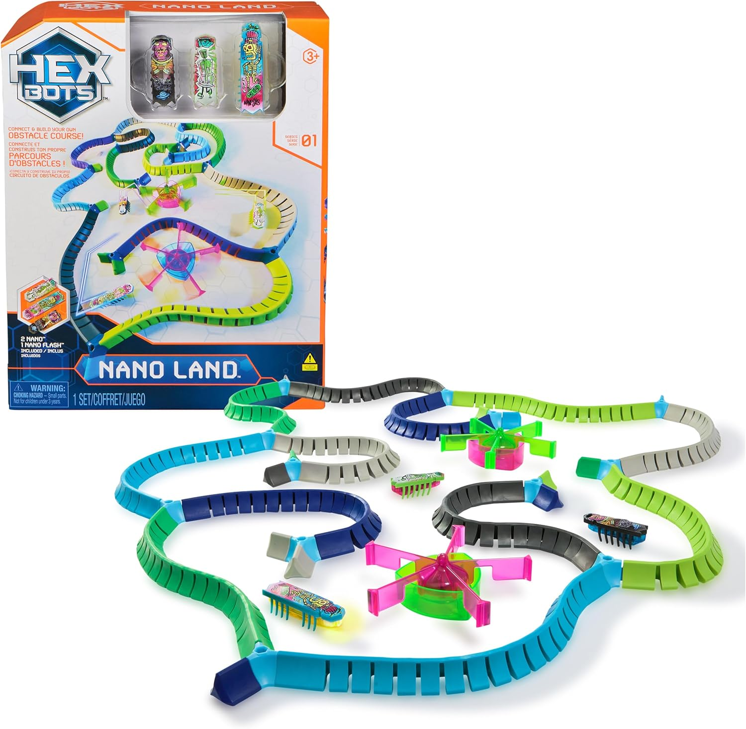 HEX BOTS Nano Land, Sensory Toys for Kids & Cats with over 40 Pieces & 3 Nano Bugs, STEM Kits & Mini Robot Toy for Kids Aged 3 & Up, Batteries Included image number 6