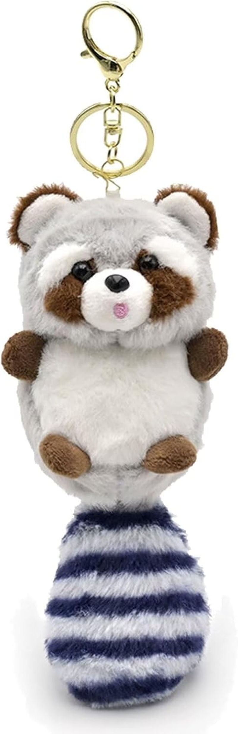 Yienning Plush Keychain,Soft Plush Raccoon Keychain,Animal Pendant Keychain Stuffed Raccoon Hanging Ornament Bag Key Chain