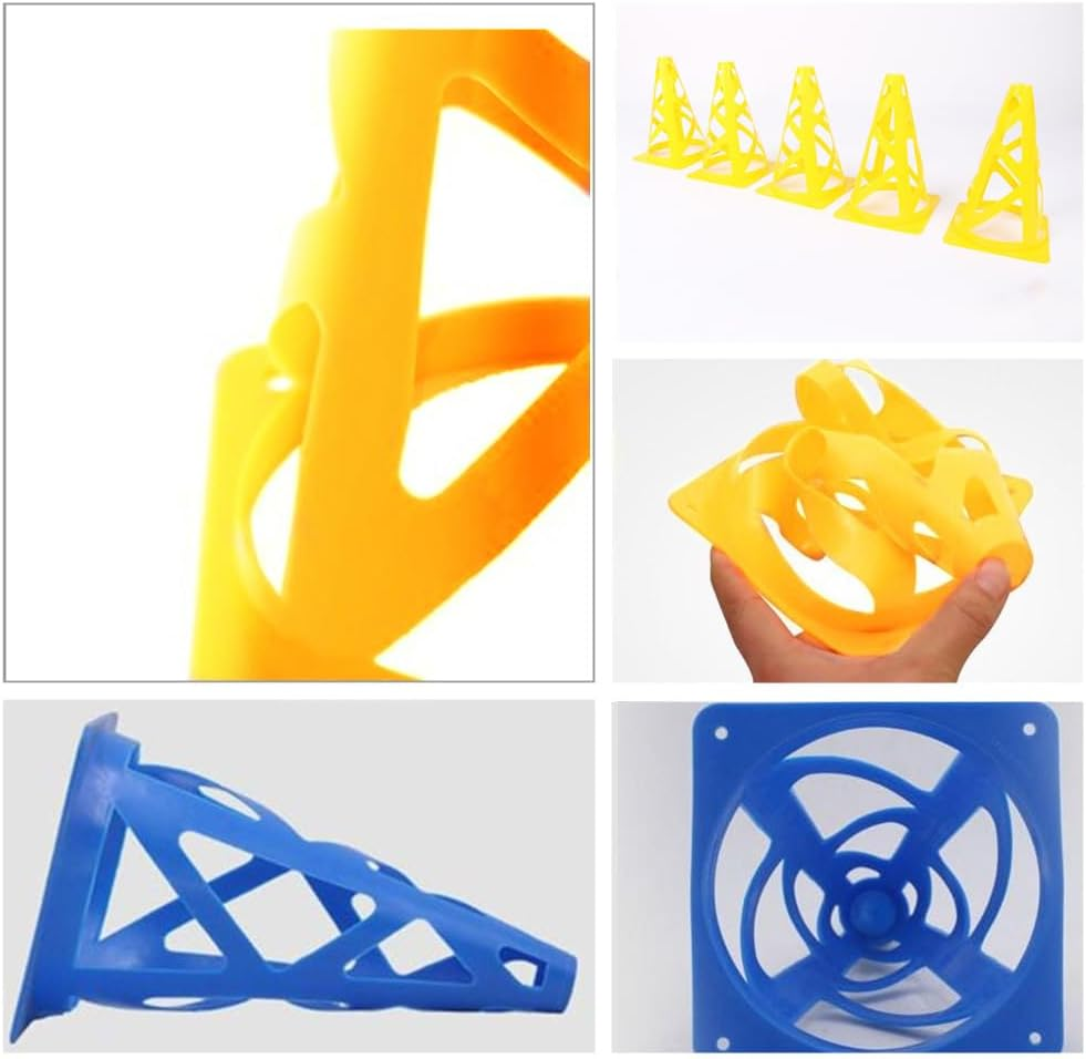 Soccer Cones, Wanfoou 6 Pack Multipurpose Training Cones, Plastic Training Cones, Training Field Marker Plastic Cones, Football Training Cones, Soft and Durable Traffic Cone, Football Practice Drills image number 1