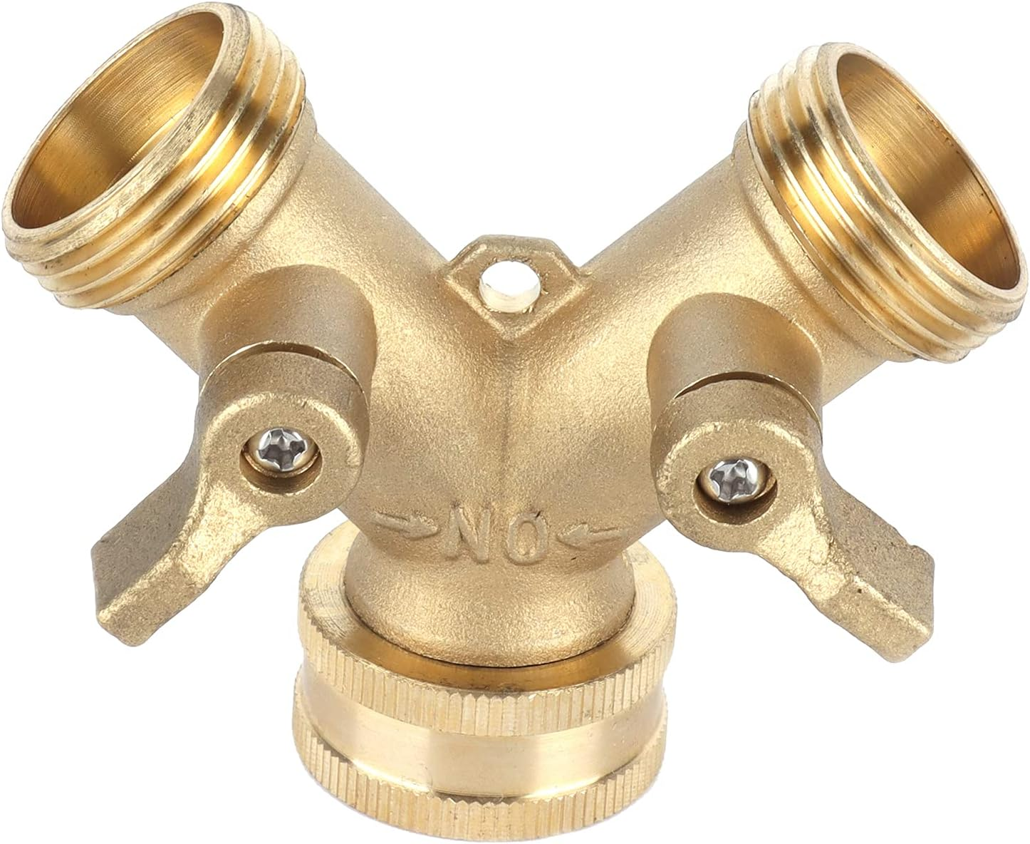 Gernie 2 Way Garden Hose Splitter, Brass Body with Ball Valve, G3/4 Y Connector, Hose Connector, Parts & Connectors, VALVE image number 4