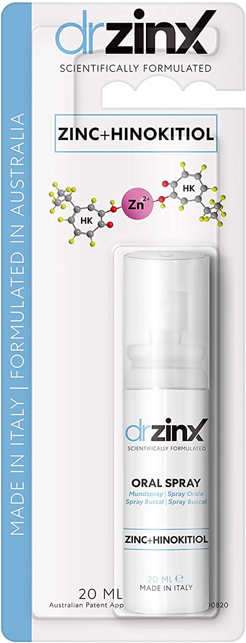 Drzinx Breath Freshener Spray, Long Lasting Peppermint Bad Breath Treatment, Hydrating Oral & Throat Spray with Zinc and Hinokitiol (Thuja) Peppermint and Eucalyptus, Alcohol Free 200+ Sprays image number 1