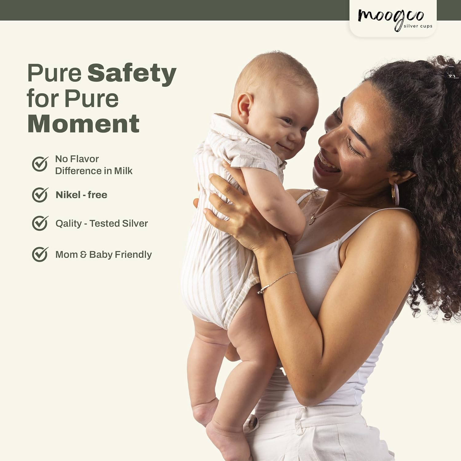 Moogco the Original Silver Nursing Cups - Nipple Shields for Nursing Newborn - Newborn Essentials Must Haves - Nipple Covers Breastfeeding - 925 Silver image number 4