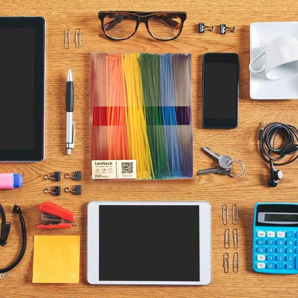 Lenitech Cable Ties 8" 6 Colors 300 Pack image number 5