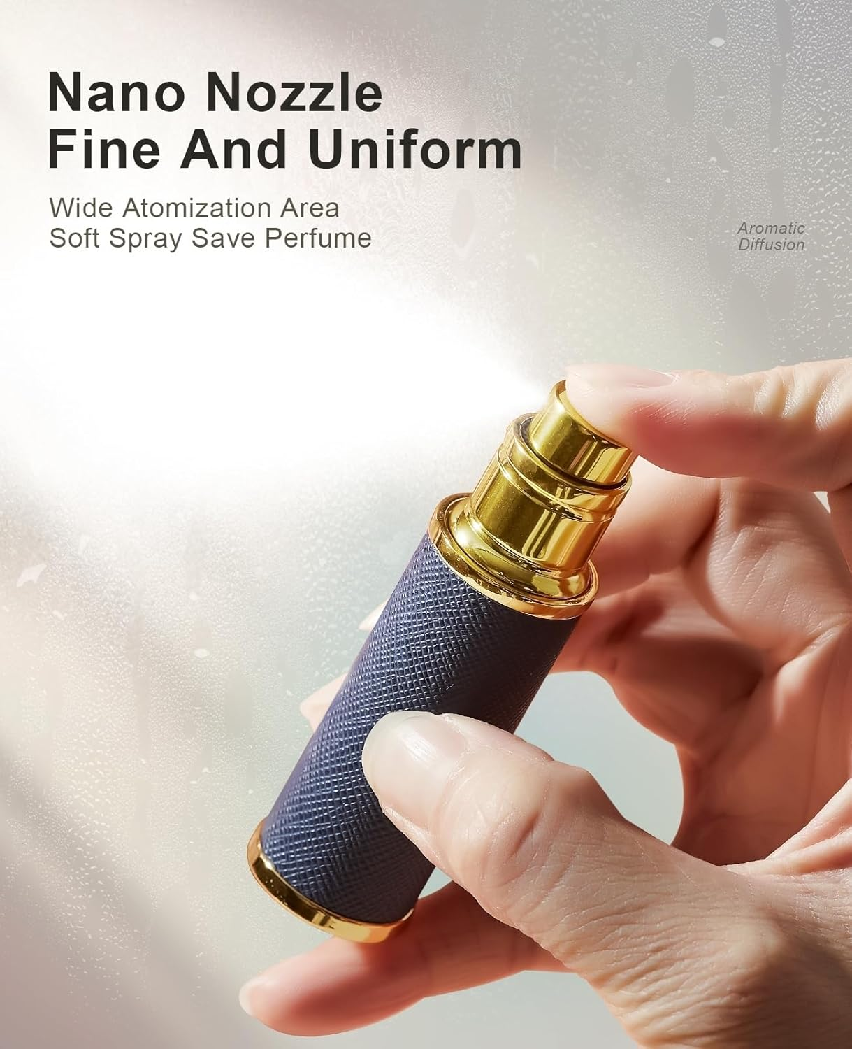 Asanana Perfume Atomiser, Refillable & Travel Size Perfume Bottle, Leaking Proof,Bottom Pump without Funnel, Luxurious Small Women and Men, 5Ml (Deepblue) image number 3