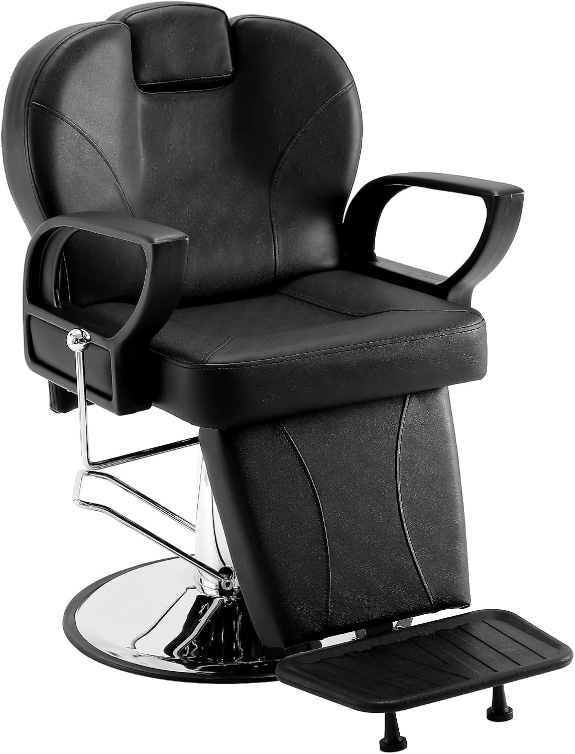 VEVOR Salon Chair, Hydraulic Recliner Barber Chair for Hair Stylist, 360 Degrees Swivel 90&deg;-130&deg; Reclining Salon Chair for Beauty Spa Shampoo, Max Load Weight 330 Lbs, Black image number 5