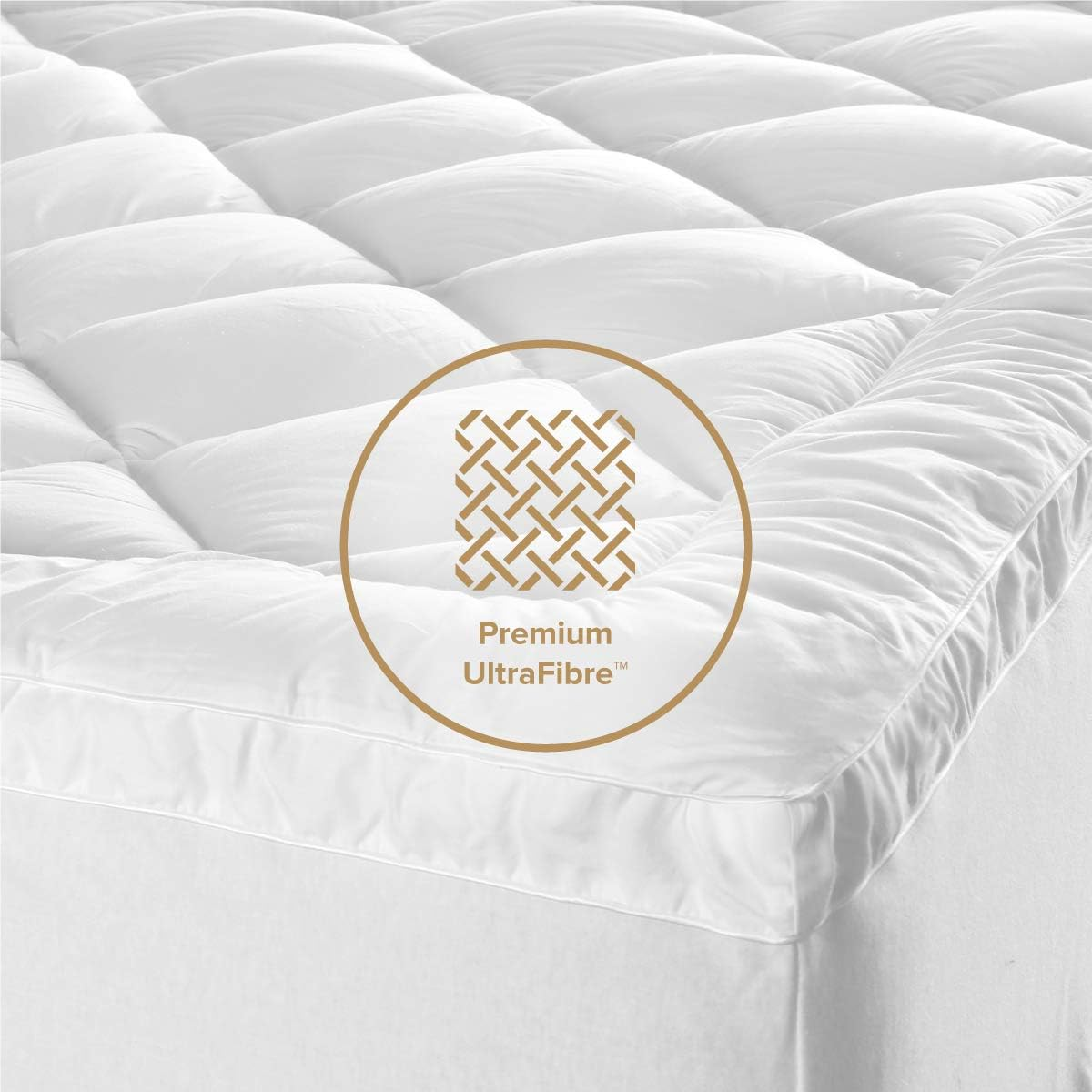 Tontine Hotel Collection Ultimate Loft Mattress Topper - Queen Size, Luxury Cotton Cover, Long Lasting Filling, anti Bacterial Soft Mattress Topper with Fitted Skirt