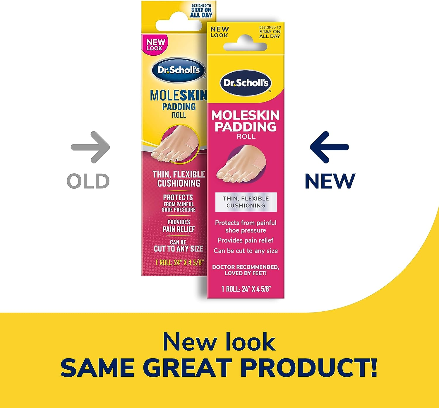 Dr. Scholl'S Moleskin plus 24" X 4 5/8" Padding Roll, 1 Count image number 1