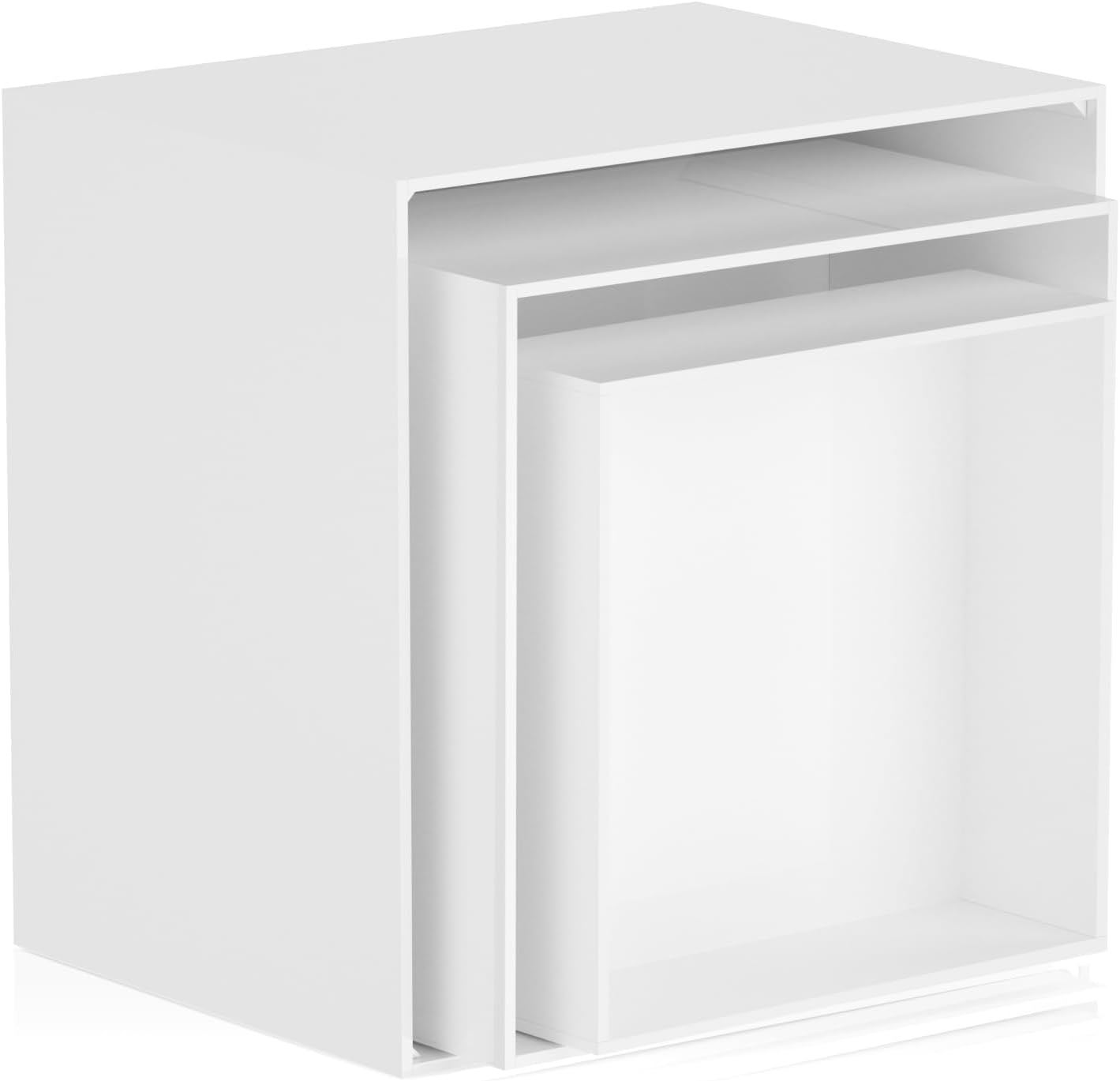 2 Sets of 3 Steps Acrylic Display Risers, 5-Sided Acrylic Riser with Hollow Bottoms,Perfect for Weddings,Cupcake Candy Food,Parties,Brunch (Square-White)