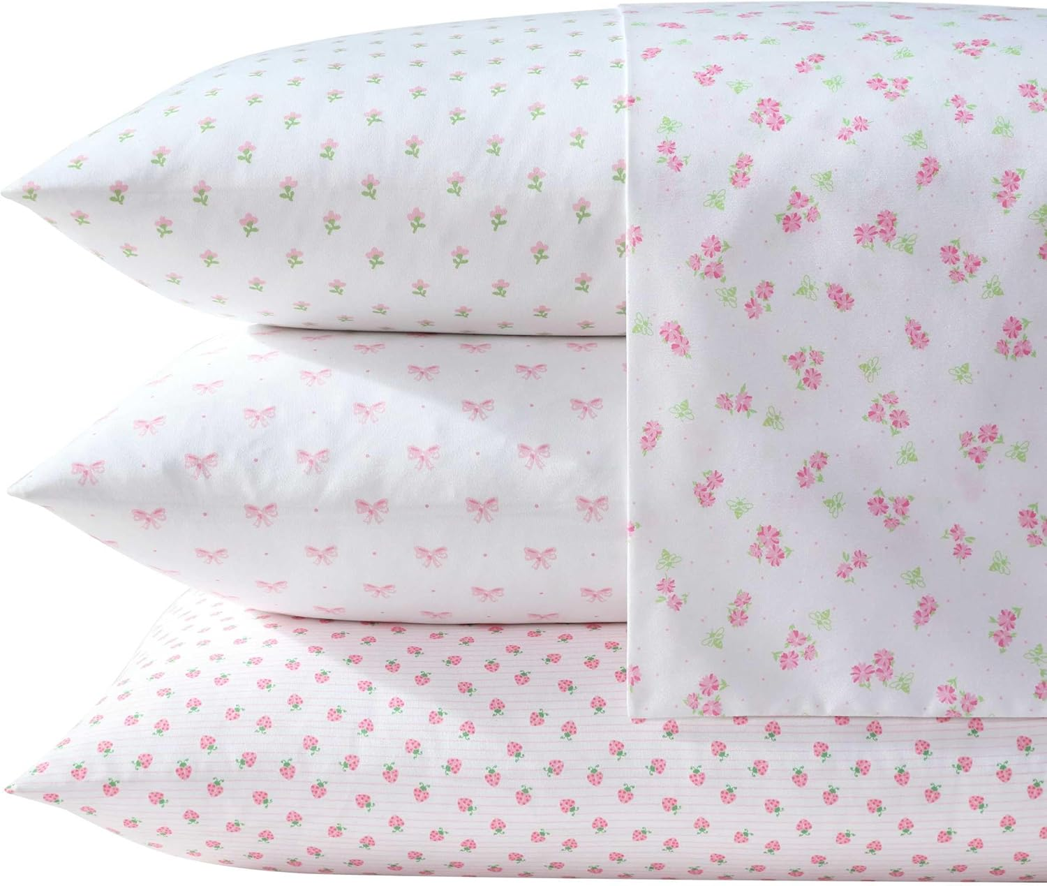 Laura Ashley - Kids Sheet Set, Ultra-Soft & Breathable Toddler Bedding with Matching Pillowcases, Wrinkle-Resistant, Ideal Girl Room Essentials (Sweet Lady Bugs Pink, Full) image number 1