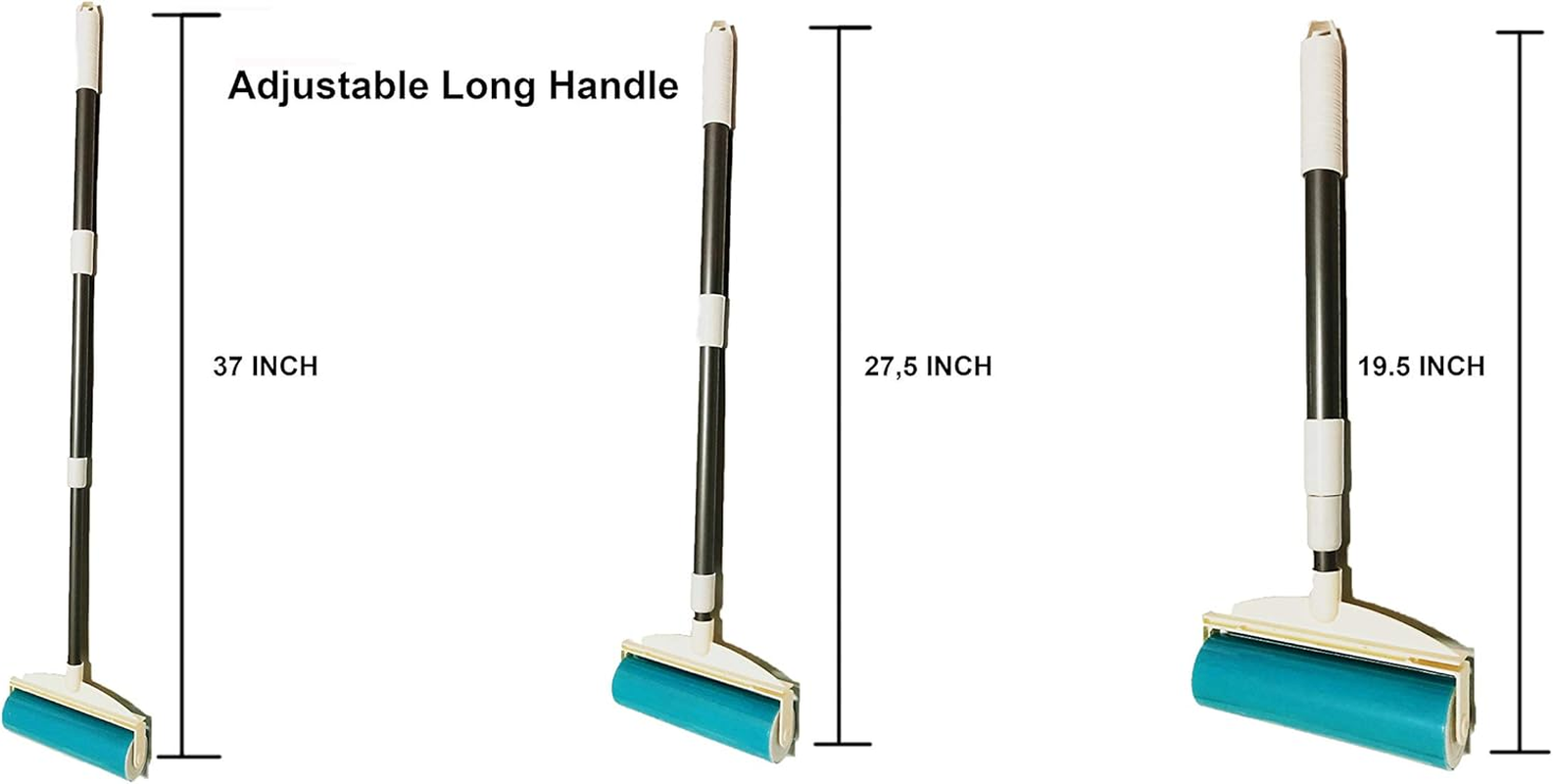 UKEENOR Sticky Resuable Tapeless Lint Roller Cat Dog Hair Remover with Long Handle Washable Tool Pet Shedding Brush Cleans Your Suit/Sofa 3 Diffrent Size One Set image number 1