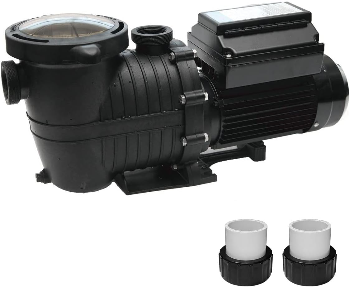 Variable Speed Pool Pump, 2 HP, 350L/M, 230V, Hmax 21M, In/Above Pool Pump, Energy Efficient, Variable Frequency Swimming Pool Pumps with Filter Basket and 1.5" Pipe Fittings image number 4