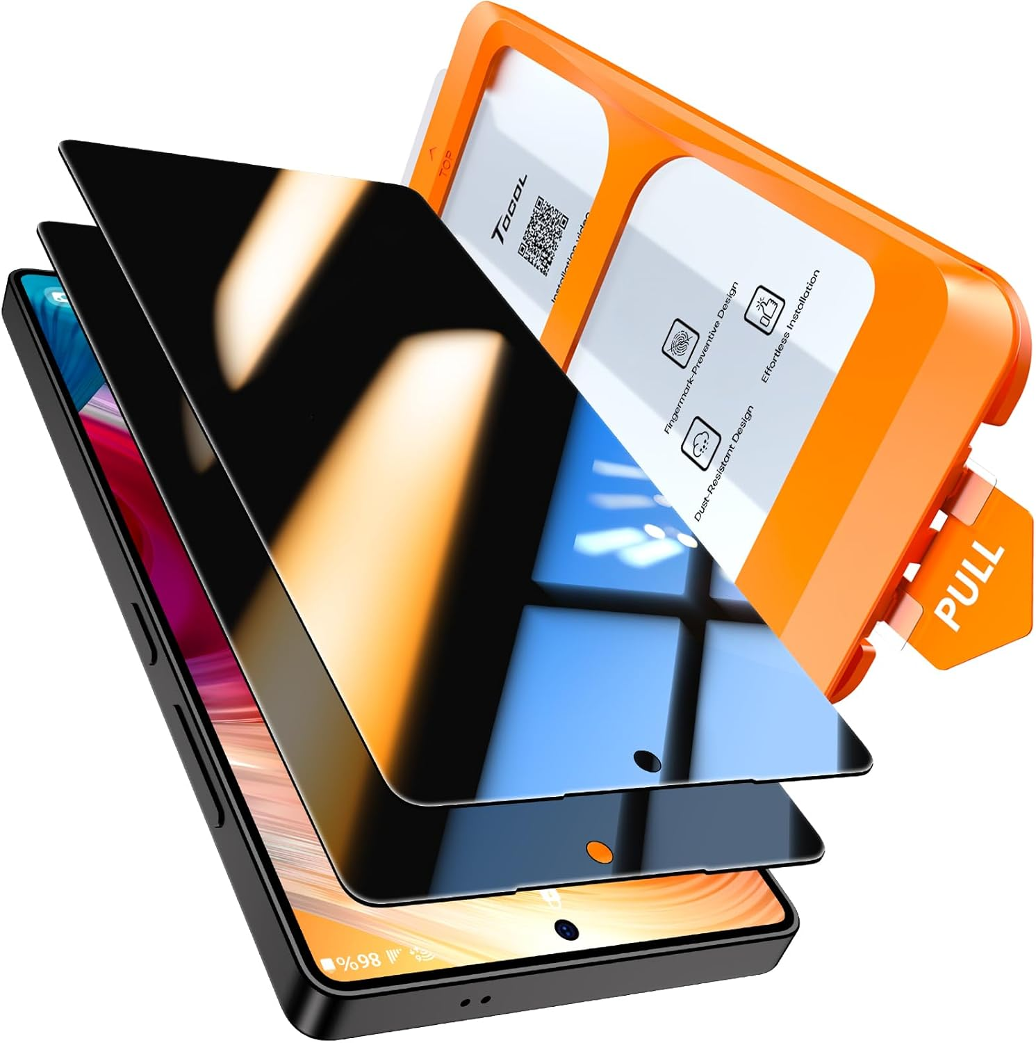 TOCOL 2 Pack for Samsung Galaxy S25 Ultra Screen Protector 6.9-Inch Instant Installation, 14FT Military Grade Shatterproof, 9H+ Hardness Tempered Glass HD Clear Protection No Bubbles No Dust