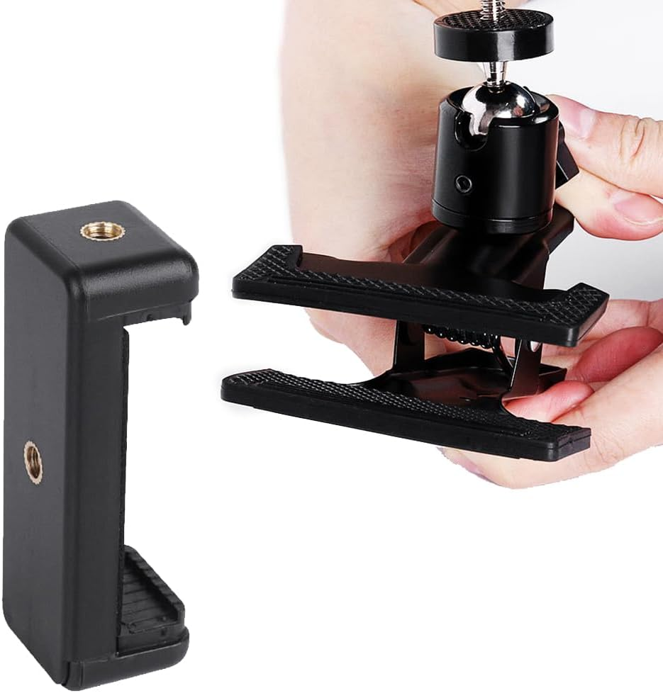 Clamp Holder Clamp Tripod with 1/4 Inch Ball Head, Camera Holder, 360 Degree Camera Flash Holder, Metal Tripod Clamp, Clamp Tripod Flash Rail Mounting Adapter, Clamp Tripod Flash Rail with Mobile image number 5
