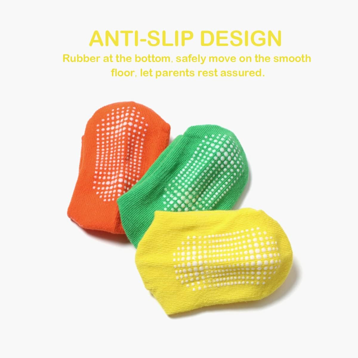 14 Pairs Baby Non Slip Toddler Socks, Soft Cotton Kid Crew Socks for 6-12 Months/1-3/3-5/ Years Old Boys Girls Kids Children Breathable Infant Ankle Socks with Grips for Baby Boy Girl image number 2