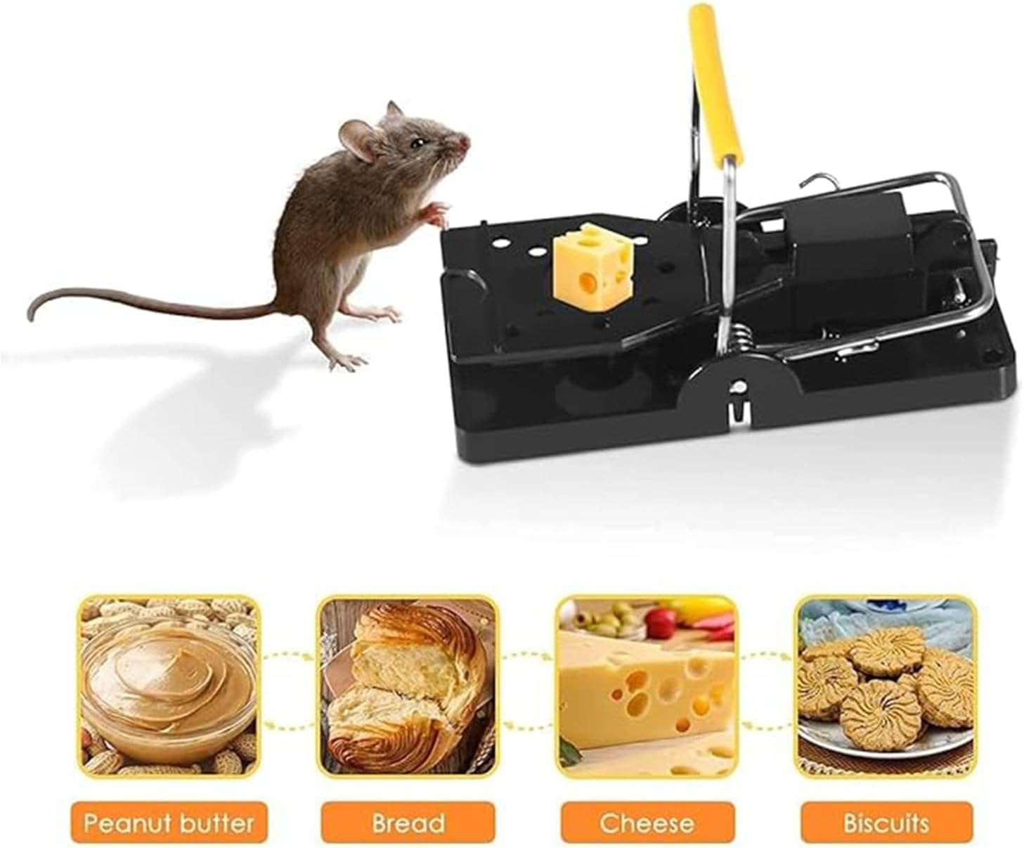 EOMECUIGAO Mouse Trap That Work Instantly Indoor Outdoor 8PCS Reusable Quick Kill Mice Trap Plastic Mouse Traps image number 2
