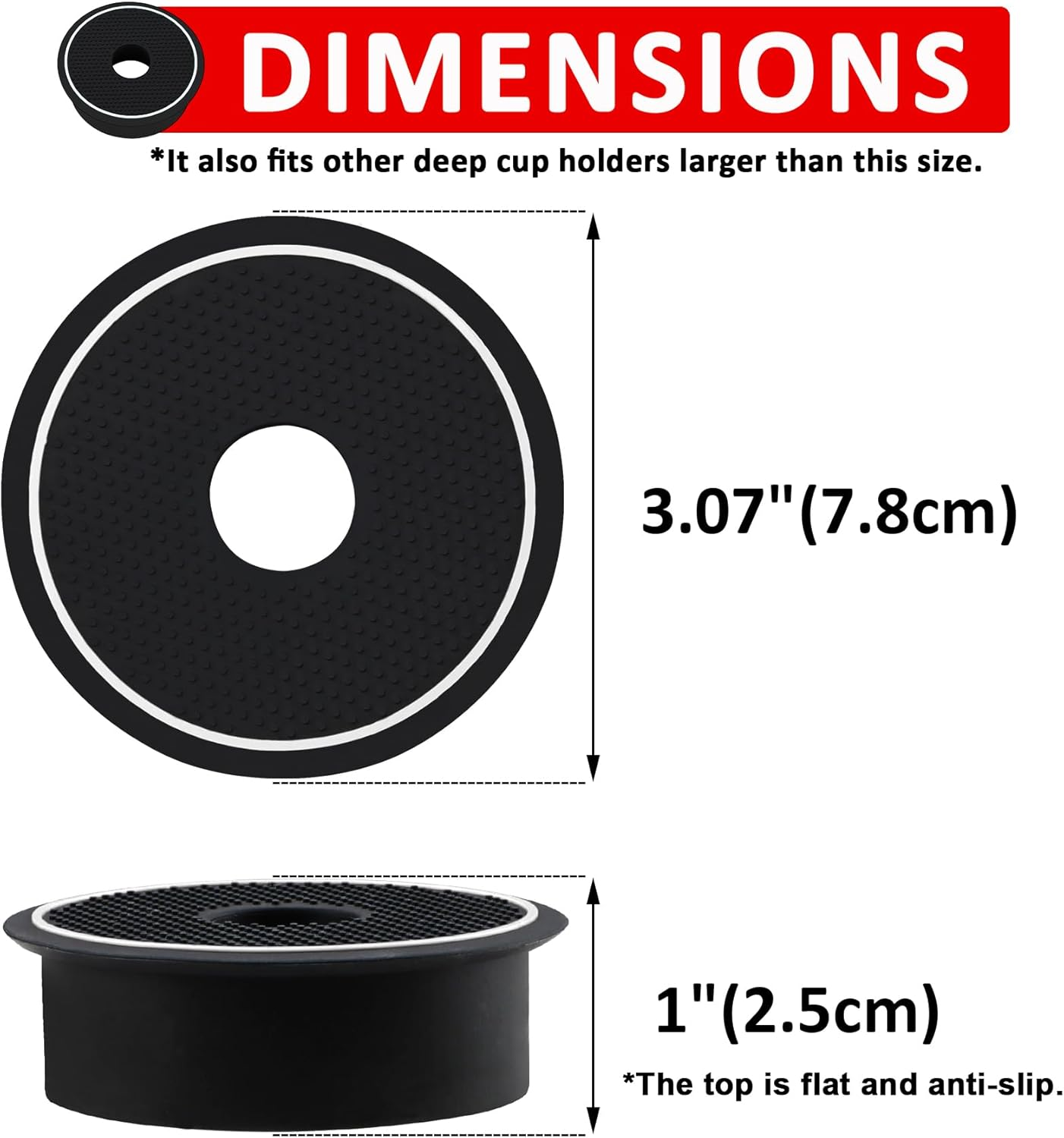 Auovo Cup Holder Spacer Replacement Compatible with Subaru Outback Legacy Accessories 2020-2024 Fit 2024 Crosstrek Silicone Cup Riser Cup Holder Lift Insert Spacers 92076AN00A (2Pcs, White Trim) - Orange image number 5