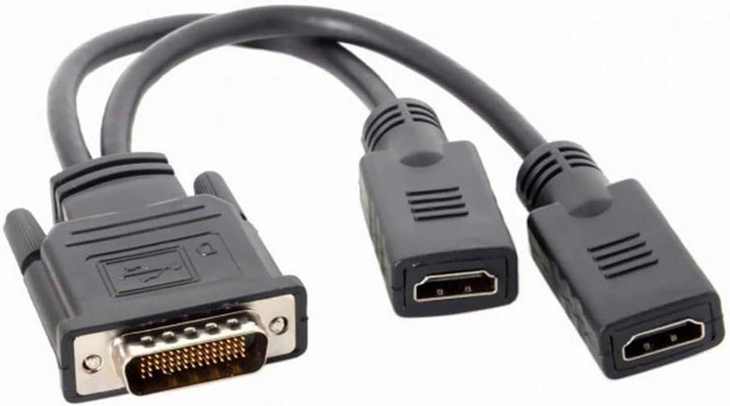 Cablecc Dms-59Pin Male to Dual HDMI 1.4 HDTV Female Splitter Extension Cable for PC Graphics Card DB-025-026-027-028-033-LIST DMS to HDMI+HDMI