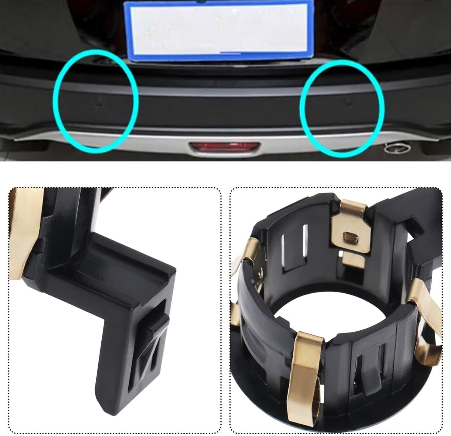 VGOL 2Pcs Car Parking Assist Sensor Shell Car Reversing Radar Cover 39681-TL0-G01ZD 8934833030 Compatible with Honda Compatible with Accord, Black image number 2