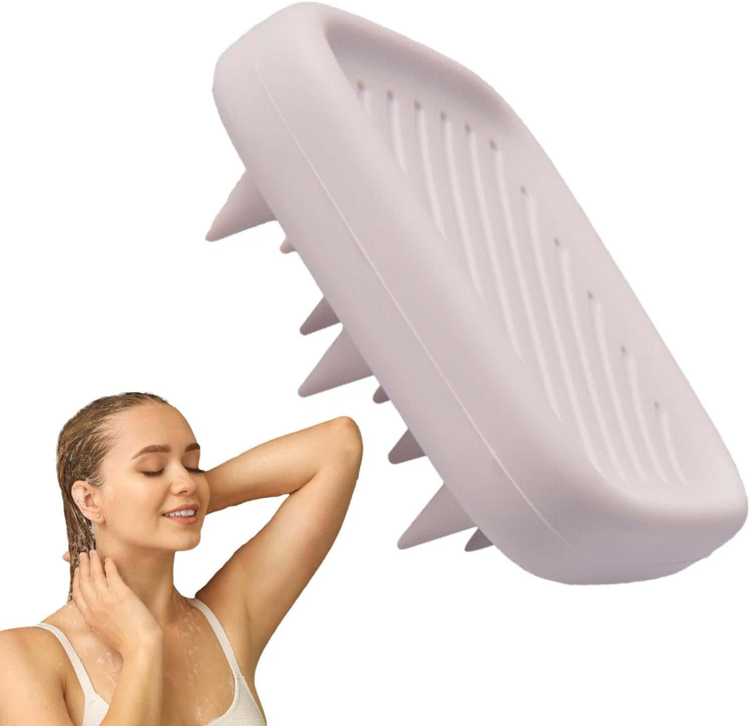 Yabauuop Scalp Scrubber for Shower - Silicone Bath Brushes for Shower - Silicone Shower and Bath Brushes, Soft Hair Comb, Home Must Have for Men, Women, Kids - Blue image number 5