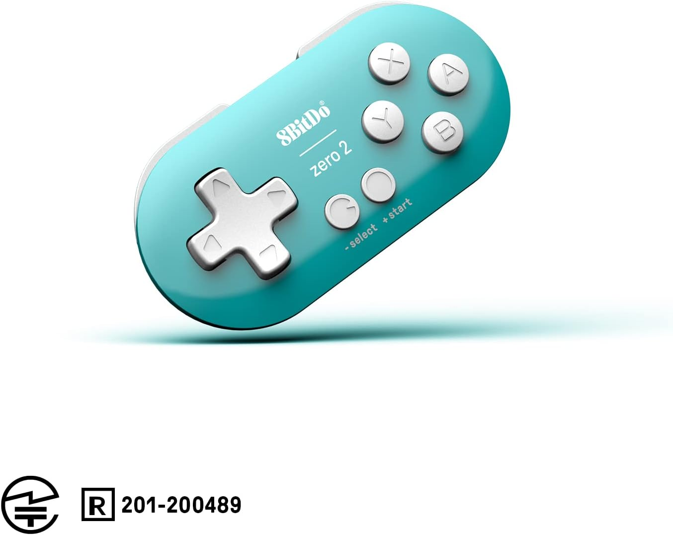 8Bitdo Zero 2 Bluetooth Gamepad Key Chain Sized Mini Controller for Switch, Windows, Android, Macos with a Commemorative Brooch (Turquoise Edition) image number 1
