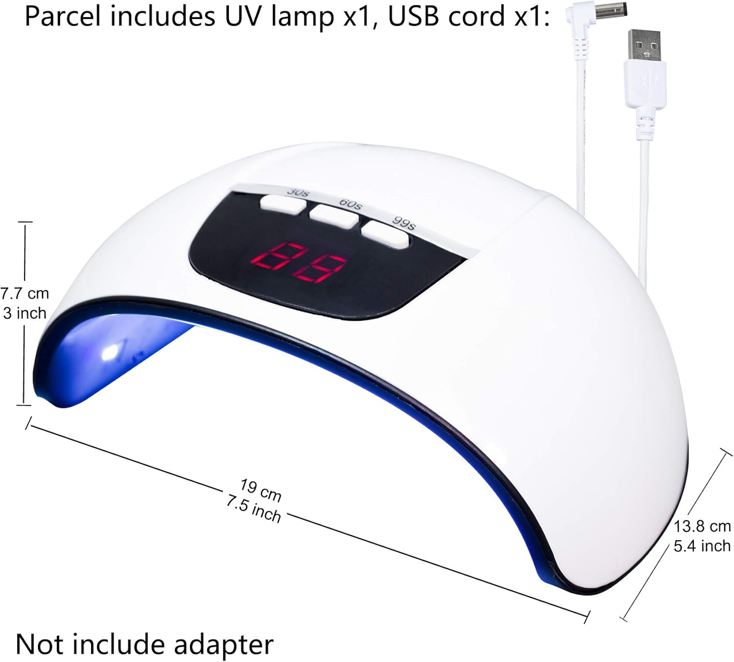 LED UV Lamp 54W Resin Curing Light, Jewellery Casting Kit, Gel Nail Polish, 3 Timer Setting, Auto Sensor, USB Powered image number 5