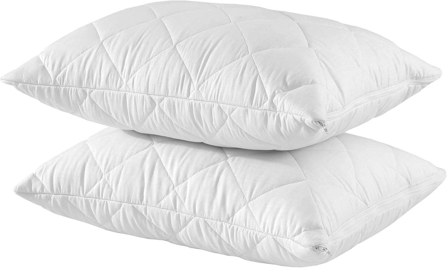 Niagara Sleep Solution Waterproof Jersey Pillow Protectors, Cotton, White, Quilted Pair Standard image number 4