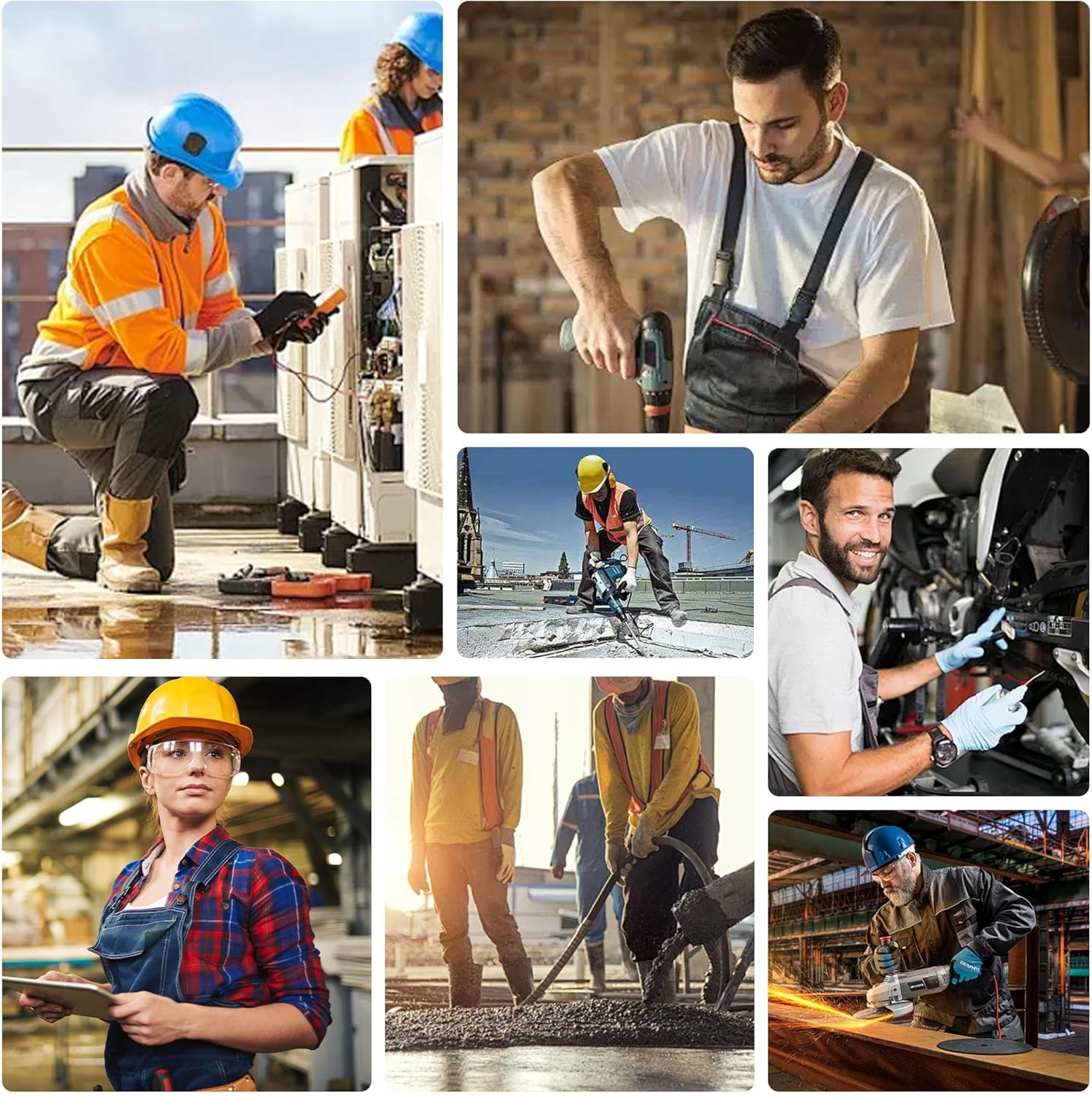 USOR Steel Toe Shoes for Men Women Non Slip Work Shoes Rotating Button Shoelaces Indestructible Steel Toe Sneakers Lightweight Air Cushion Composite Toe Safety Shoes image number 4