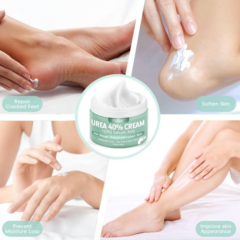 Urea Cream 40 Percent for Feet plus 2% Salicylic Acid 5.29 Oz || Foot Cream and Hand Cream Maximum Strength with Hyaluronic Acid, Tea Tree, and Aloe Vera for Deep Moisturizes, Callus Remover (1) image number 3