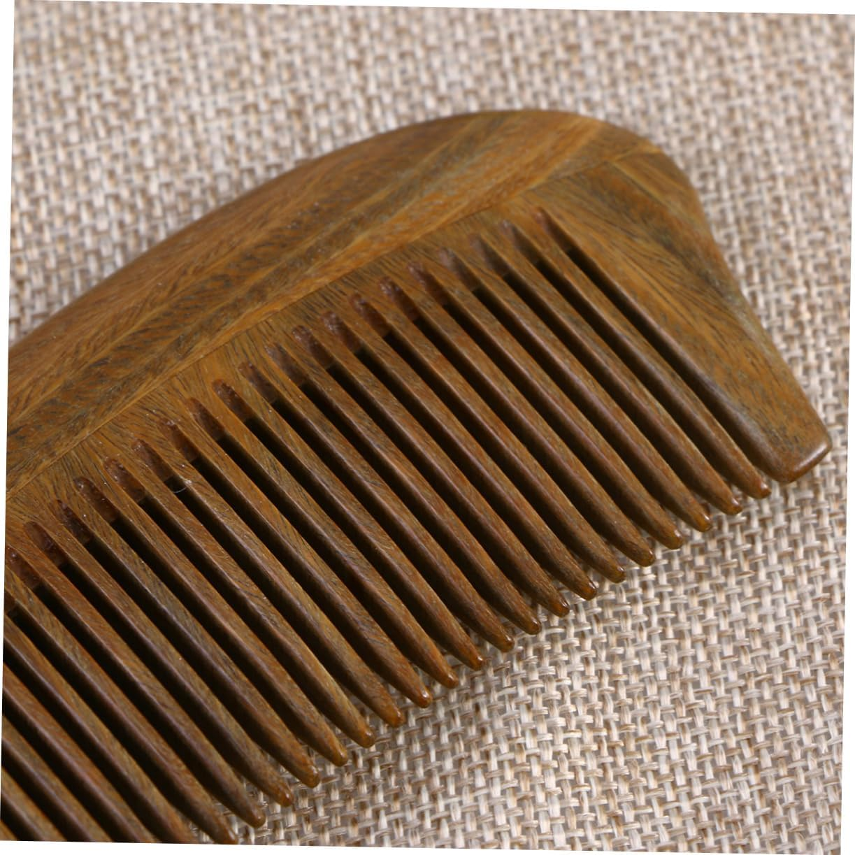 CTIRCHIU Natural Sandalwood Hair Comb with Thick Handle Close Teeth Static Wooden Beard Comb for Scalp Massage and Hair Care Lightweight Travel Friendly Two Styles Random image number 4