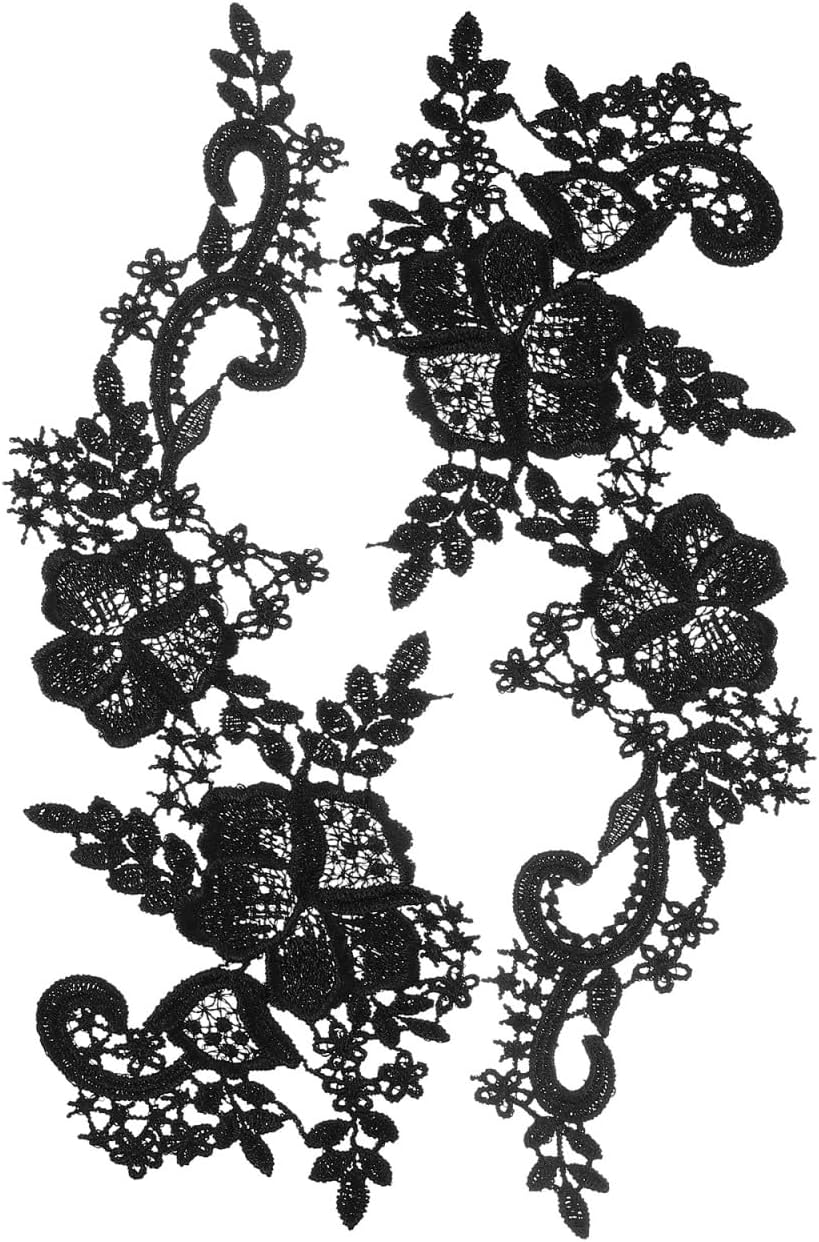 Tofficu Lace Collar Accessories 11.61X7.48 Inch Embroidered Floral Appliques Sew on Patches for Wedding Dress Embellishments DIY Clothing Decoration