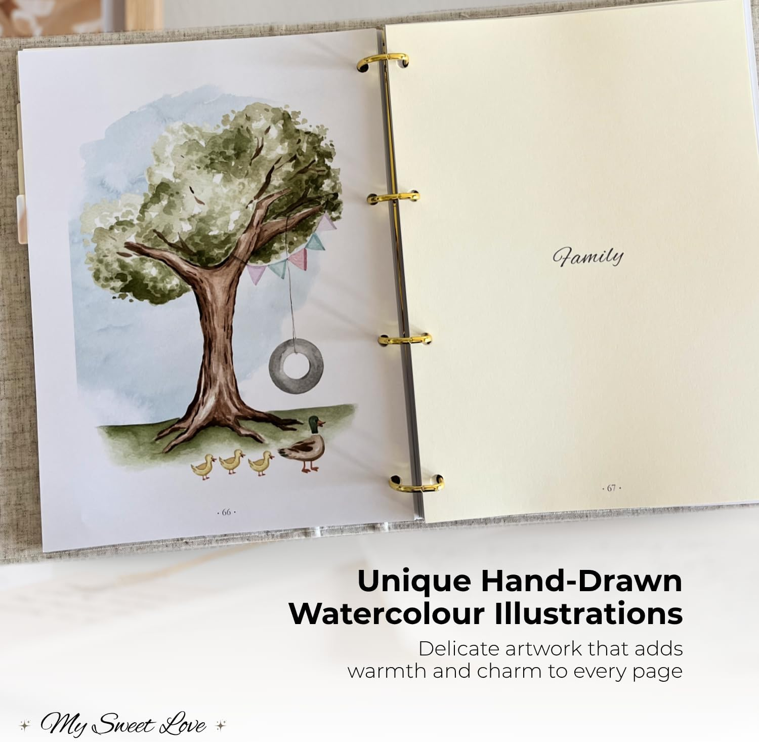 Little One Baby Journal &ndash; Premium Linen Baby Keepsake Binder from Pregnancy to 5 Years | Capture Every Milestone, Moment & Memory | Elegant Gender-Neutral Baby Memory Book for Mums & Gifts image number 2