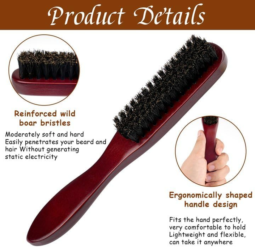Sleek Bun Beard Brush Boar Bristle Brush Hair Brush Sleek Look Hair Styling Brush for Hair and Beard Styling image number 2