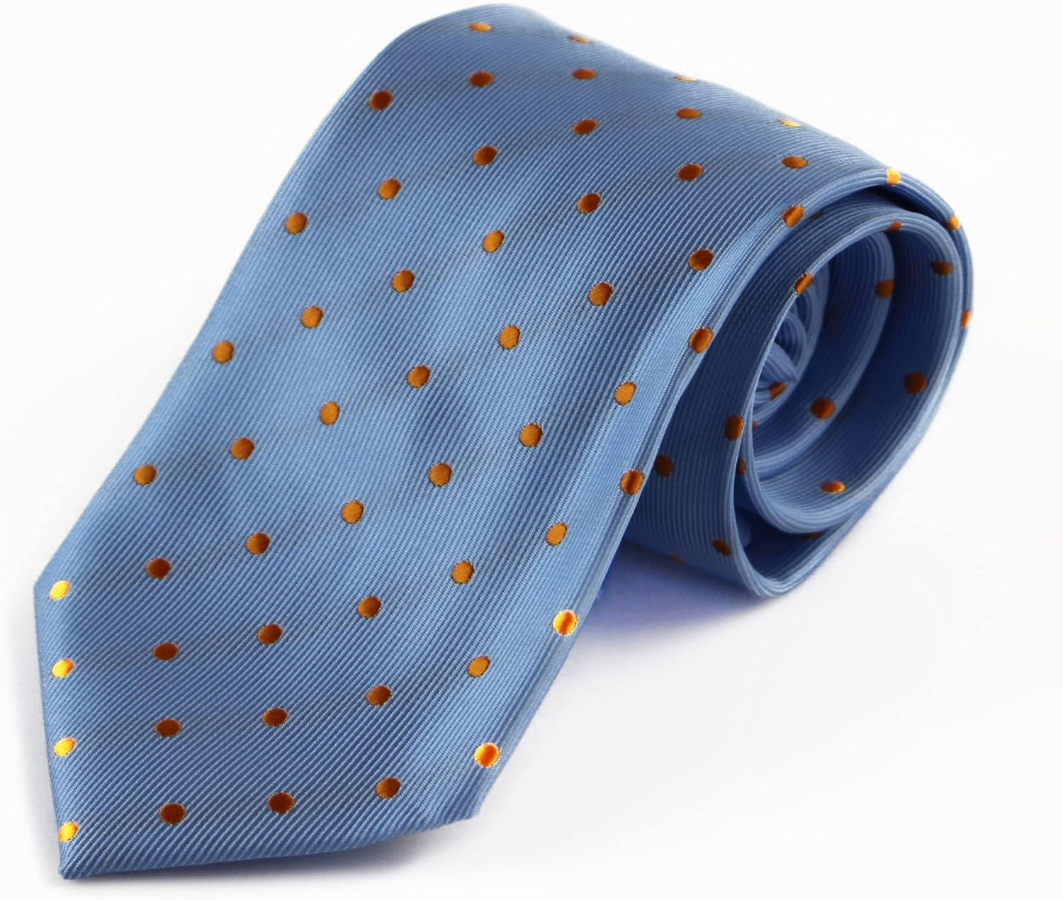 Mens Baby Blue & Orange Mini Polka Dot Patterned 8Cm Neck Tie Baby Blue, Orange image number 1