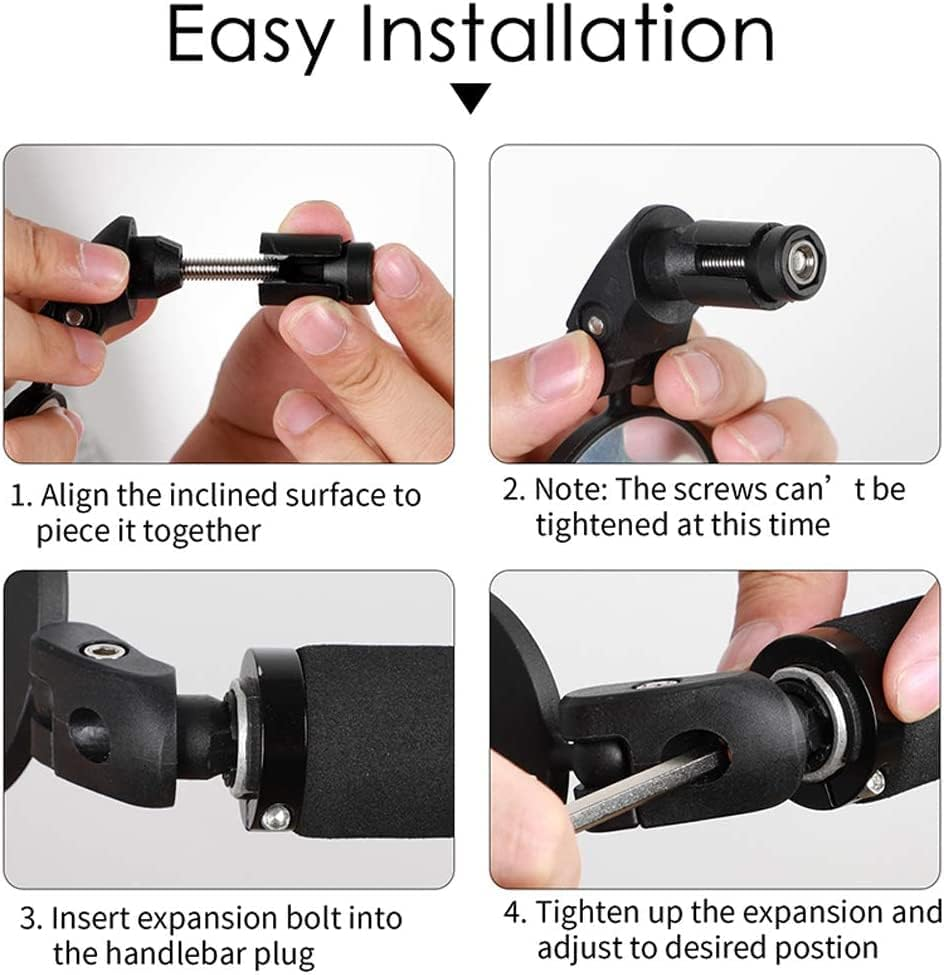 2 PCS Bicycle Handlebar Mirrors,Bar End Bike Mirrors, Rotatable Bicycle Cycling Rear View Mirrors,Wide Angle Handlebar Rearview Mirror for Mountain Road Bike image number 1