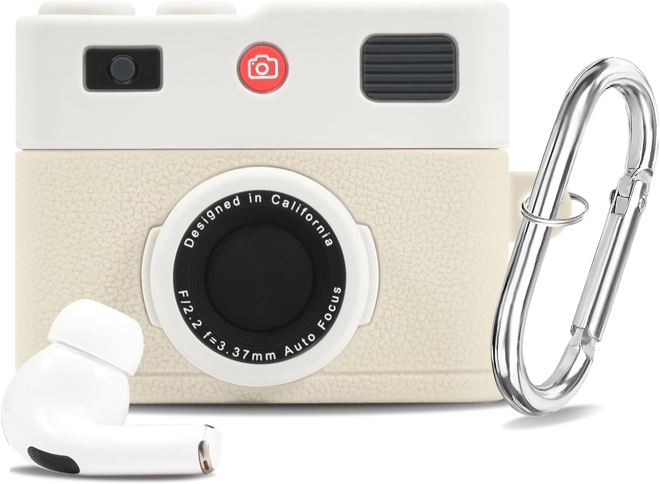 Airpods Pro 2Nd/1St Generation Case Cute 3D Camera Design Airpods Pro 2 Case Cover 2022/2023 Soft Silicone Charging Case for Apple Airpods Pro 2Nd/1St Gen for Women Men-White image number 2