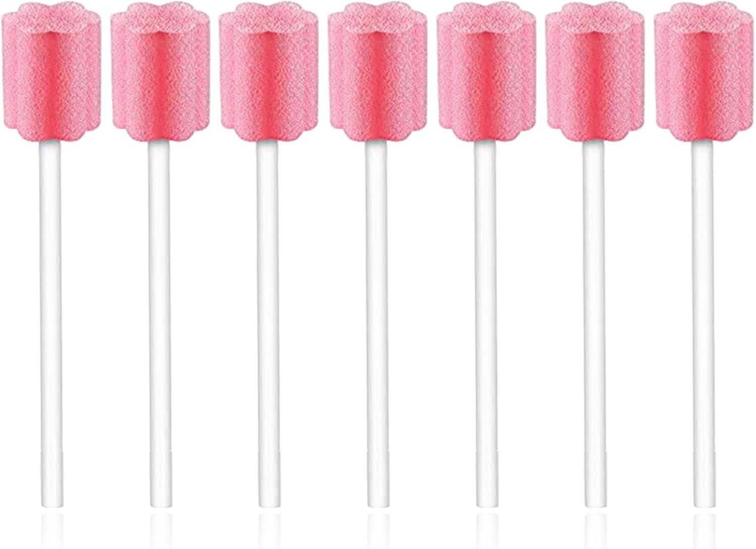 100 Pcs Oral Care Sponge Swab/Tooth Cleaning Spong Swab，Individually Wrapped Oral Care, Oral Swabs, Sponge Teeth, Oral Swabs, Pink image number 6