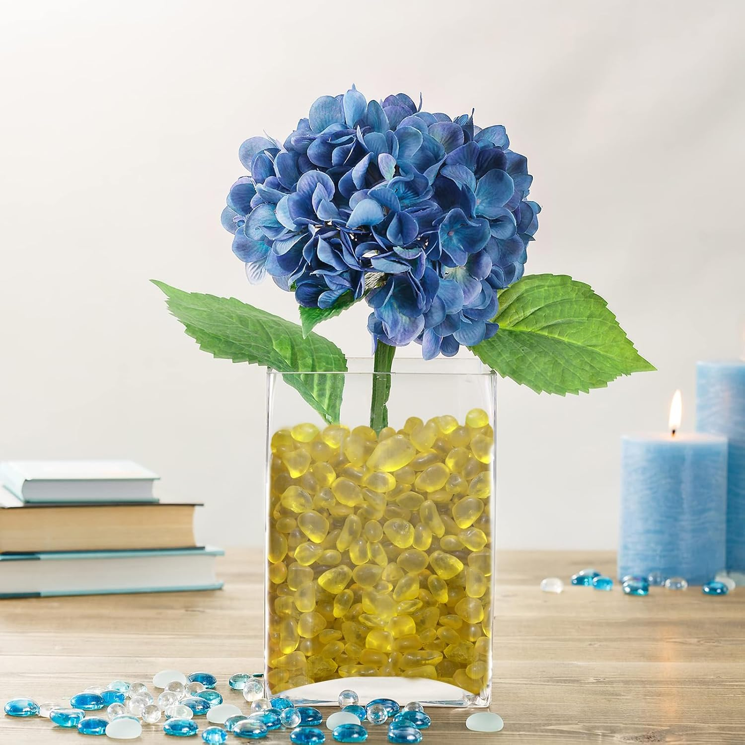 Sea Glass Stones - 0.9LB Yellow Frosted Glass Pebbles Gemstones - Perfect for Aquarium Rocks, Fish Tank Gravel, Vase Fillers, DIY Crafts, and Home Decor image number 2