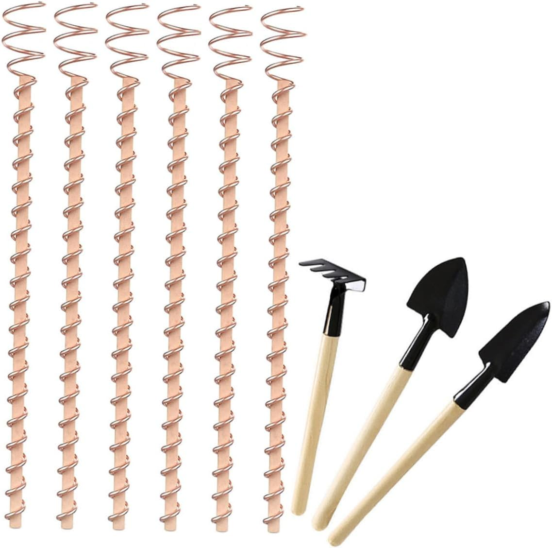 CIMAXIC Garden Antenna Wire for Planting Electroculture Stakes 9Pcs Pure Wire Stake Gardening Tools Set Easy Assembly for Gardening image number 3