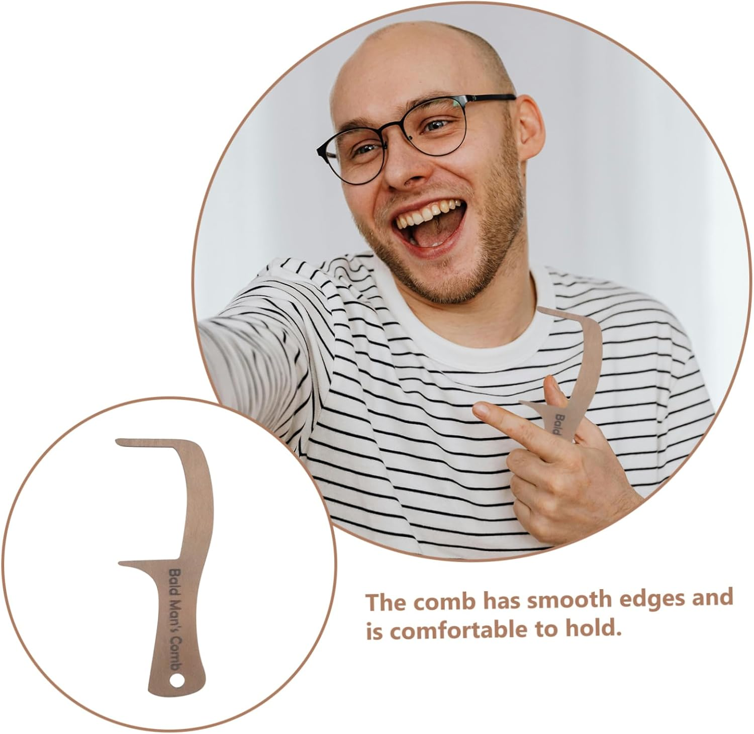 WRITWAA Handmade Wood Beard Comb for Men Curly Hair Comb Hairline Shaping Tool image number 4